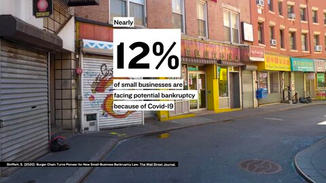 But while Jeff Bezos was profiting immensely during this pandemic, local businesses were unable to make ends meet. Twelve percent of small businesses are at risk of bankruptcy.