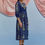 Thumbnail: Bouquet Midi Dress - Airforce Blue