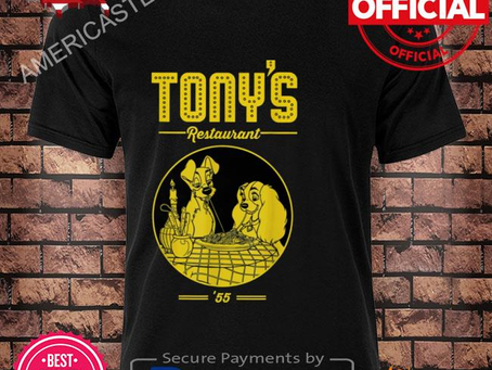 Tony’s Restaurant Cartoon Lady And The Tramp Logo shirt