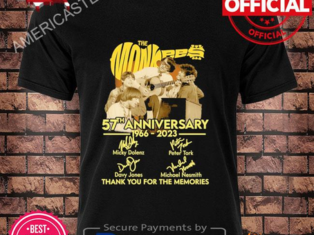 Americastee - The monkees 57th anniversary 1966-2023 thank you for the memories signatures shirt