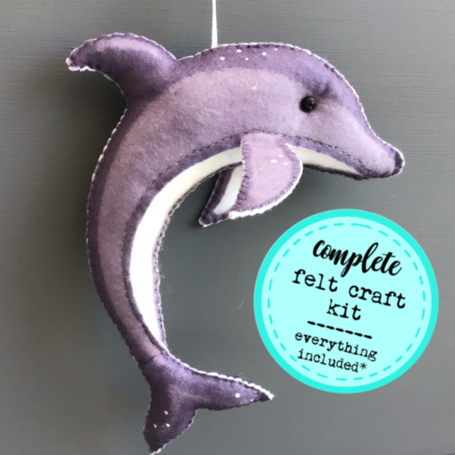 Sew your own Dolphin decoration, plushie sewing kit.