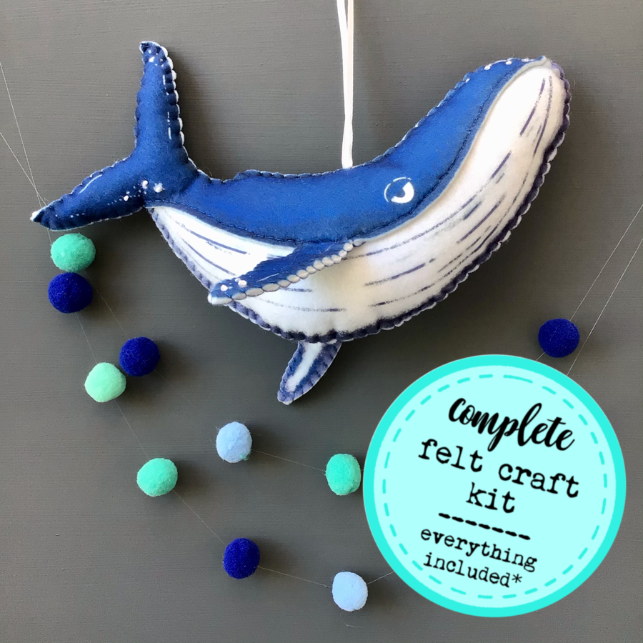 Thumbnail: Sew your own  Whale decoration (Large), plushie sewing kit.