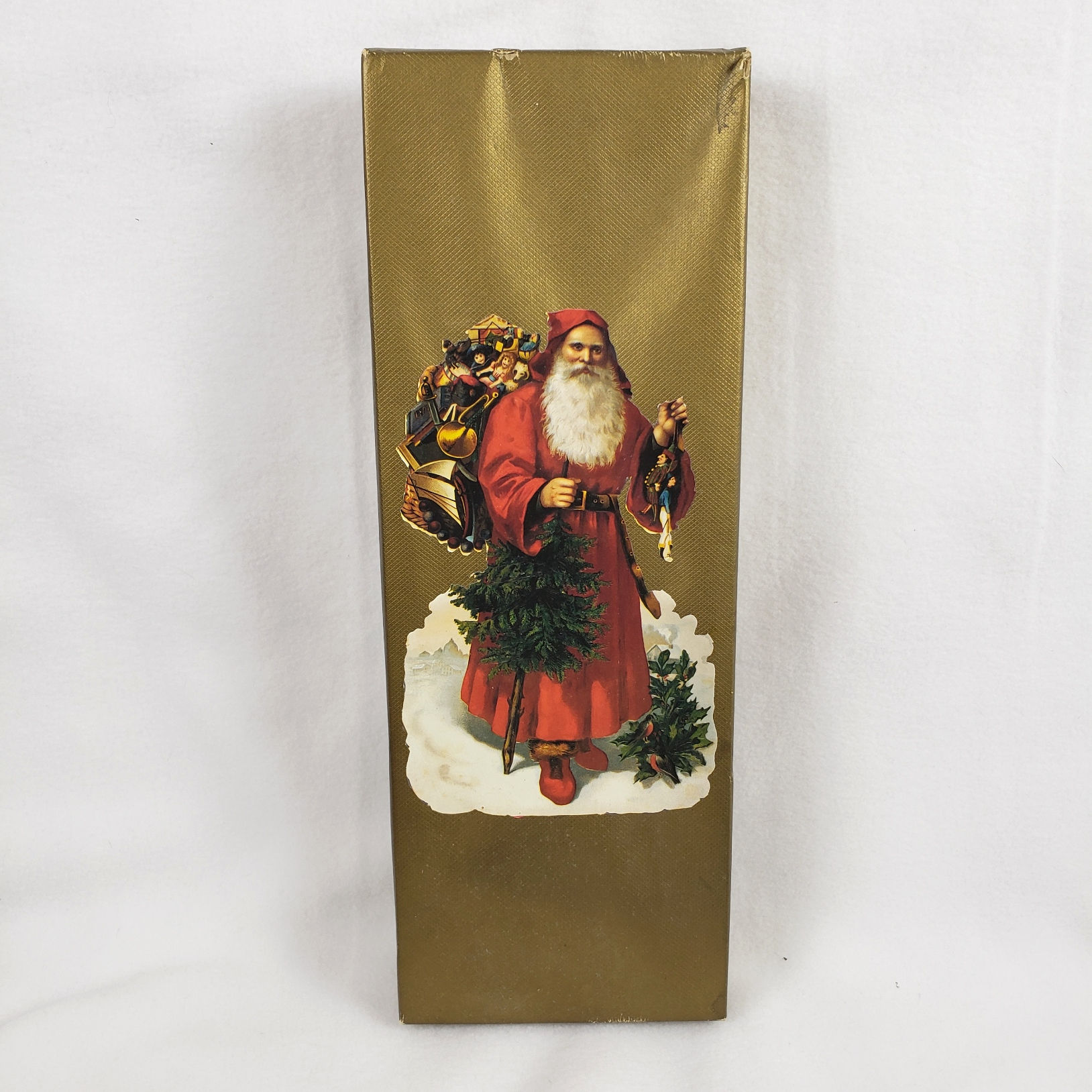 Vintage Christmas Box with Santa decoration