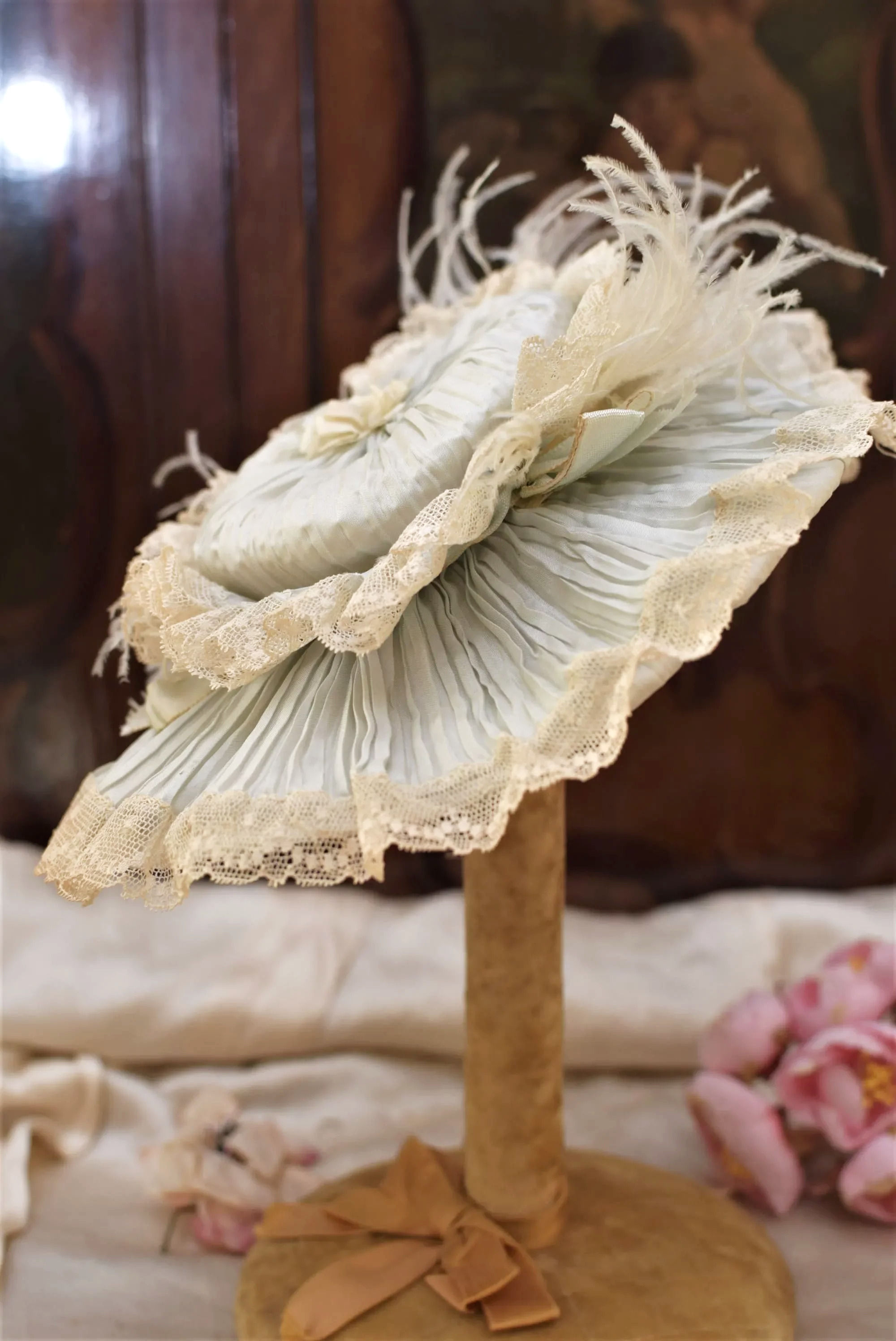 Pale Blue Silk Doll Hat