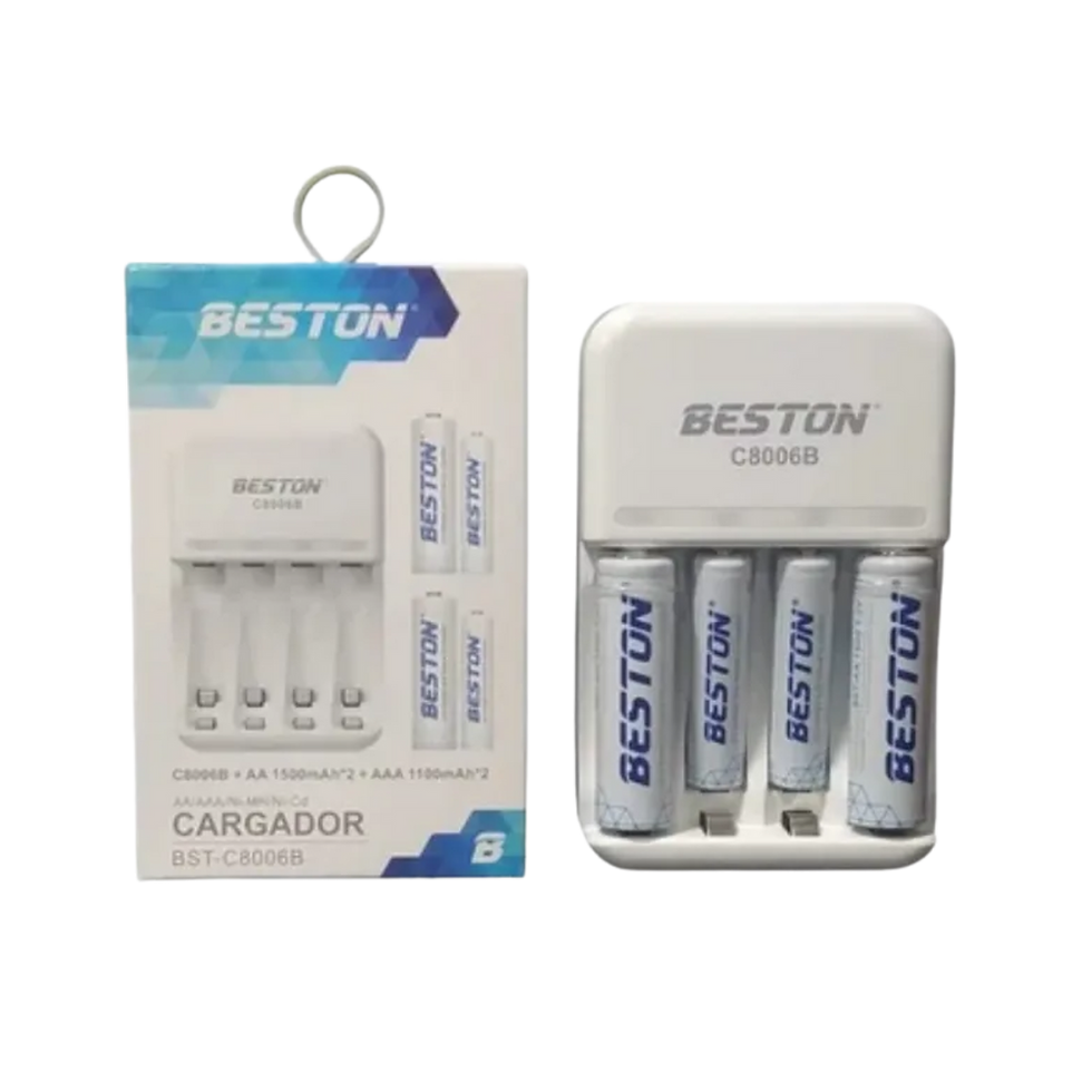 Miniatura: Cargador de pila recargable BESTON doble AA x4