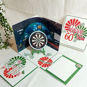 Elexplosionsbox Geldgeschenk für Reise zur Dart-WM in Ally Pally