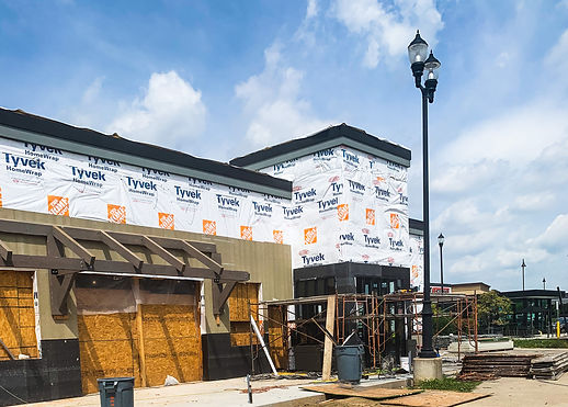 A building that was worked on by roofers in Dayton, OH