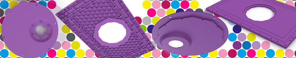 hexdec duo purple wet floor former with geometrical underside and two waste options
