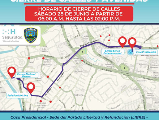 Policía Nacional anuncia cierre de calles en la capital por protesta del Partido LIBRE