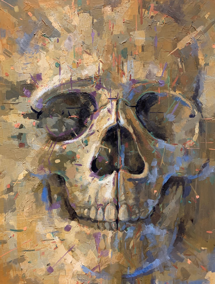 painting artist skull artwork andreajacobson