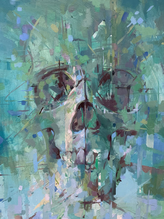 painting artist skull artwork andreajacobson