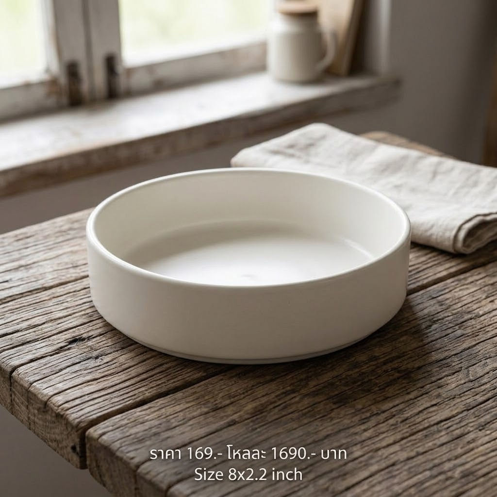 Deep Rimless Bowl"8"
