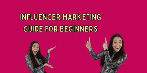 Image says " Influencer Marketing Guide For Beginners " and has two pictures of Florida influencer Madison Masterson smiling and pointing up at the heading.