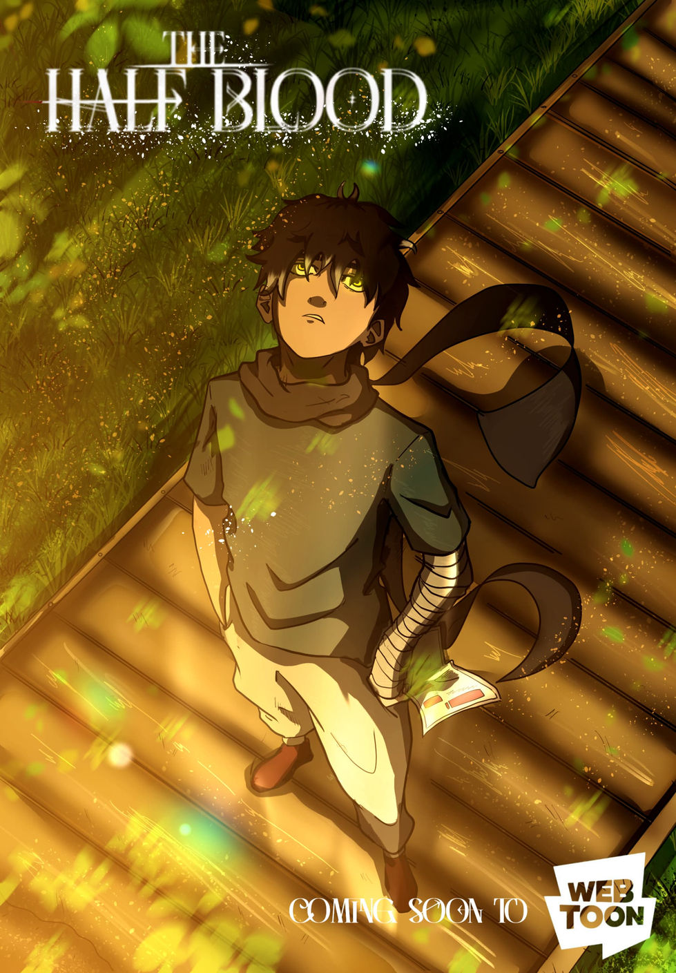 a drawing of a boy with a scarf around his neck