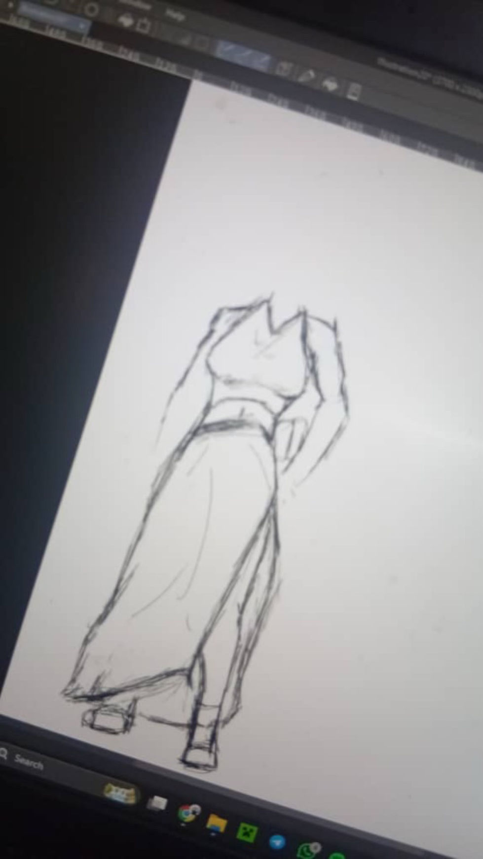 a close up of a drawing of a person on a computer screen .