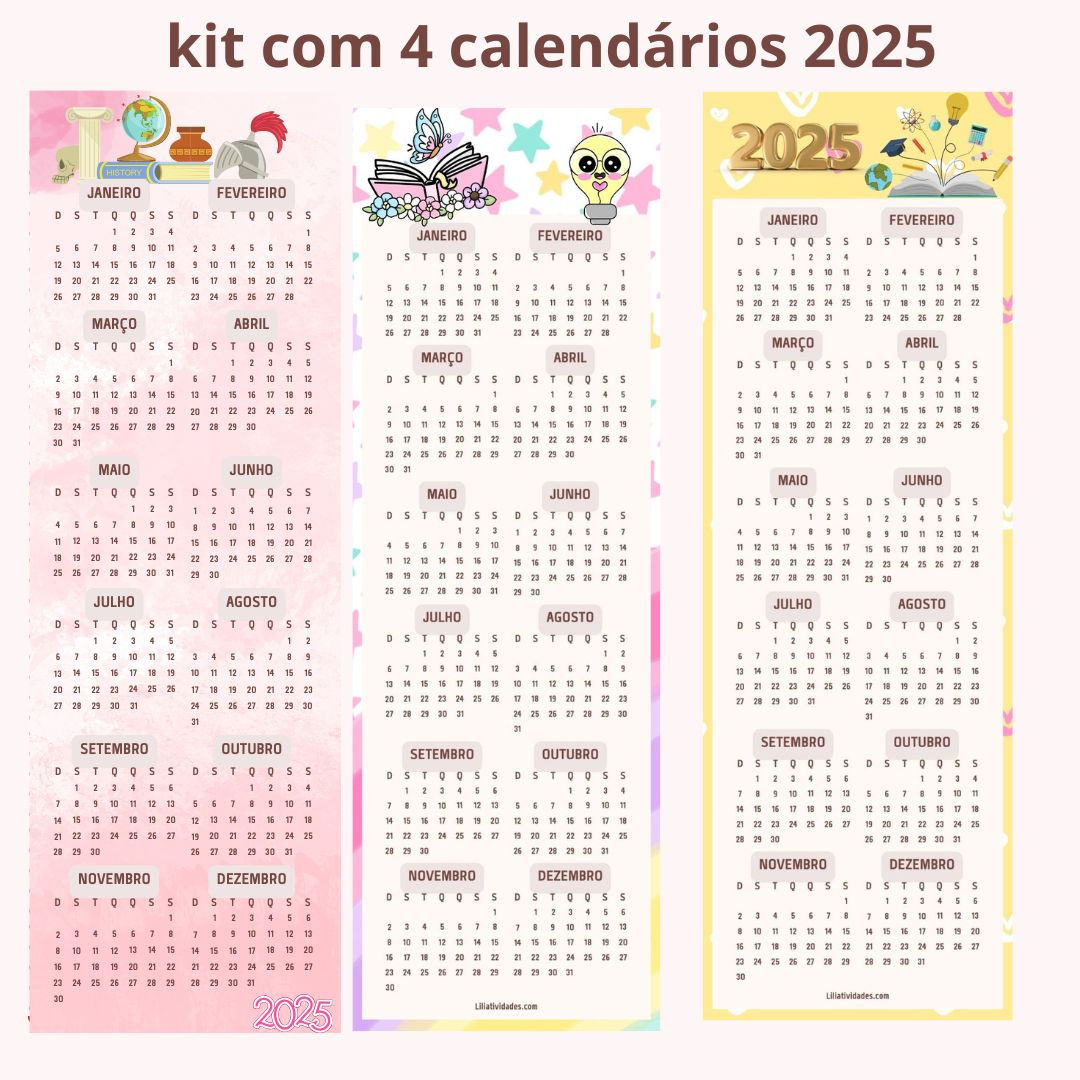 MARCADOR DE PÁGINA - CALENDÁRIO 2025