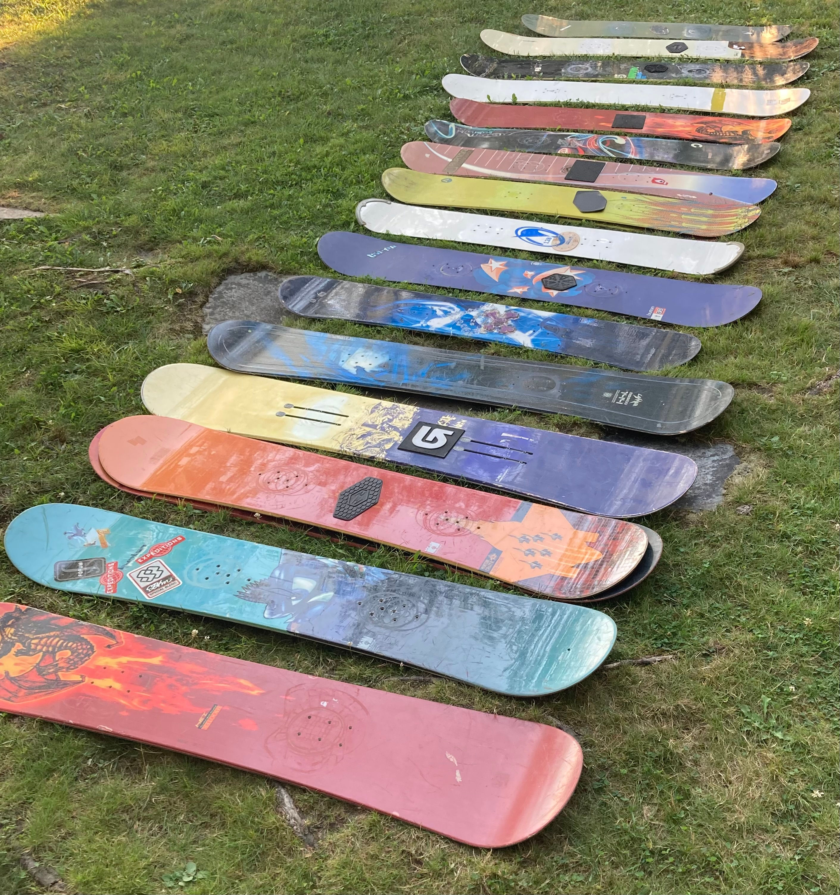 3 Used Snowboard Deck for DIY Arts and Crafts
