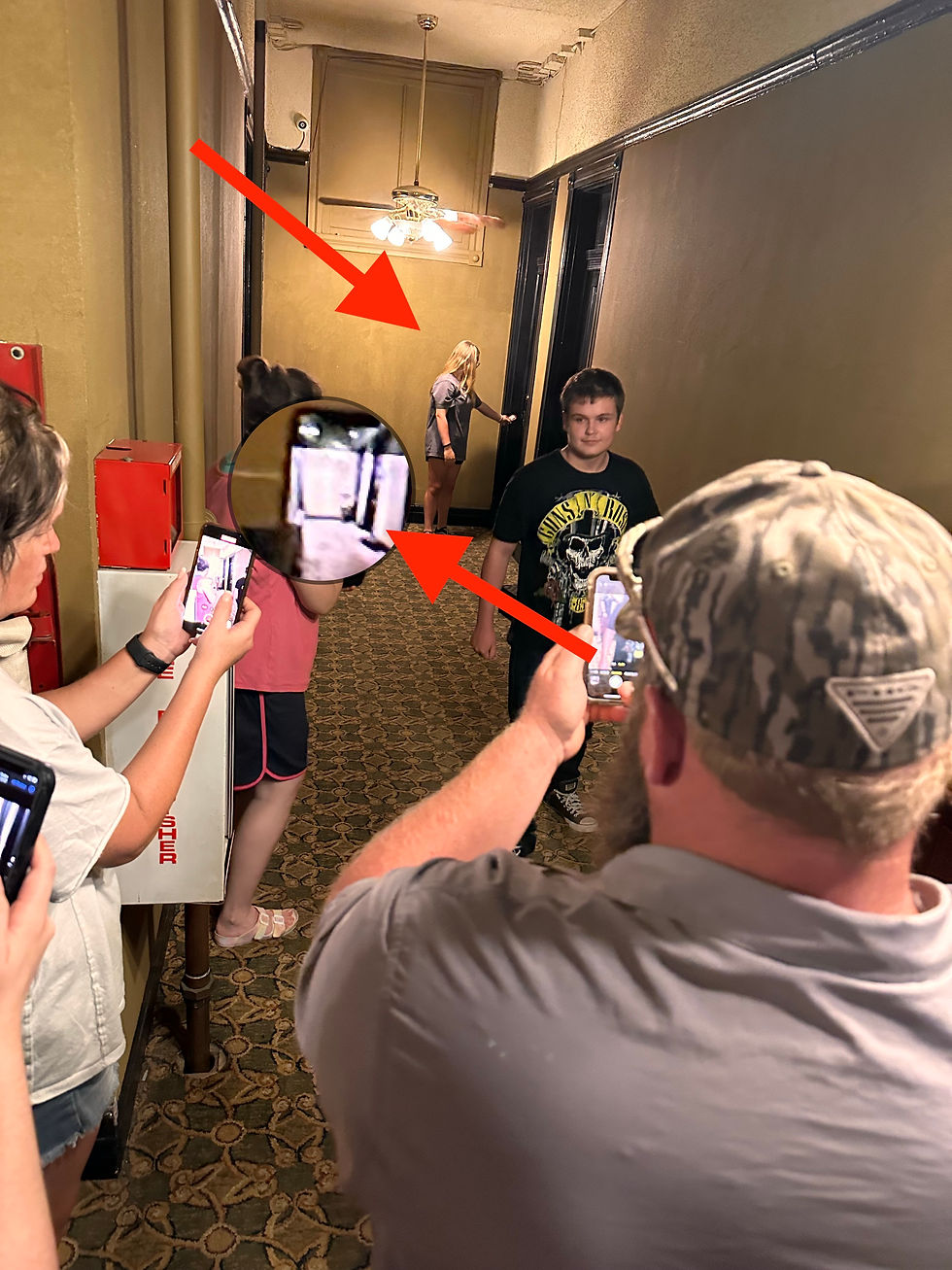 Picture of a girl missing in the video another person was taking in the Crescent Hotel Ghost Tour