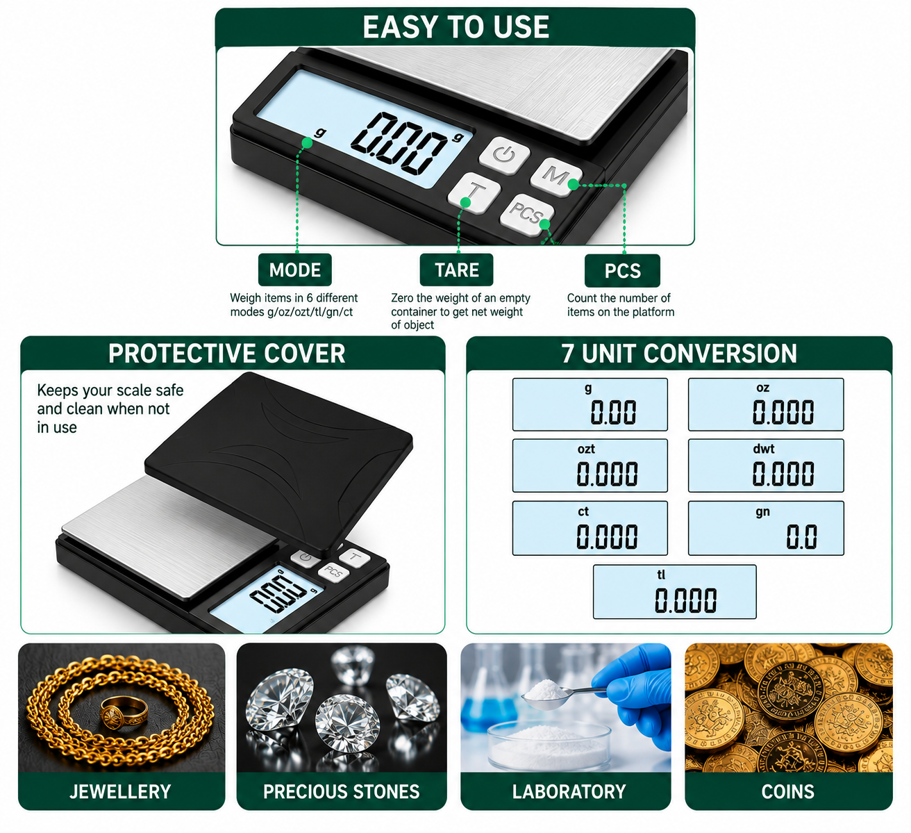 (T255) High Precision Digital Mini Scale