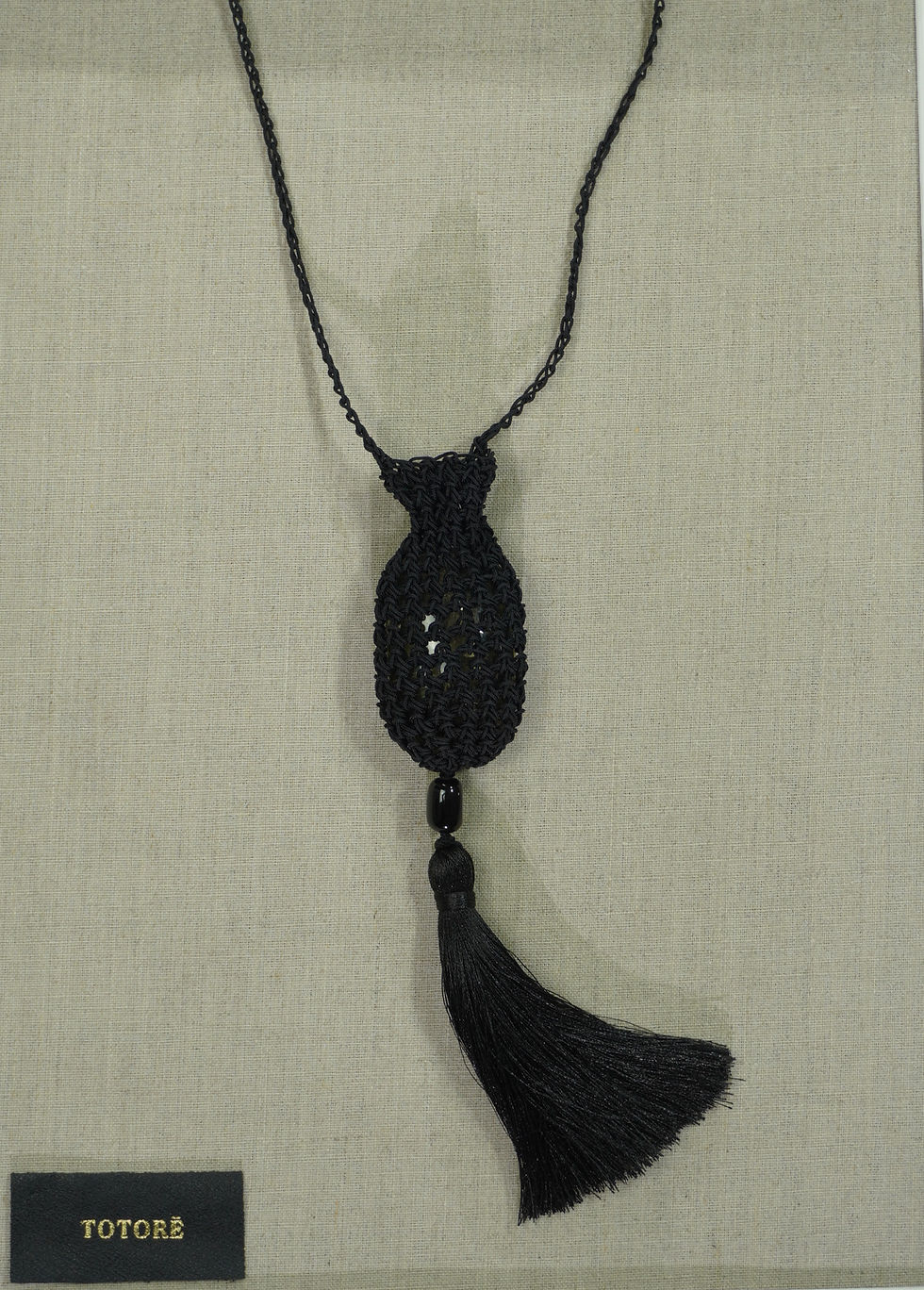 Tiny Pouch Necklace | Onyx