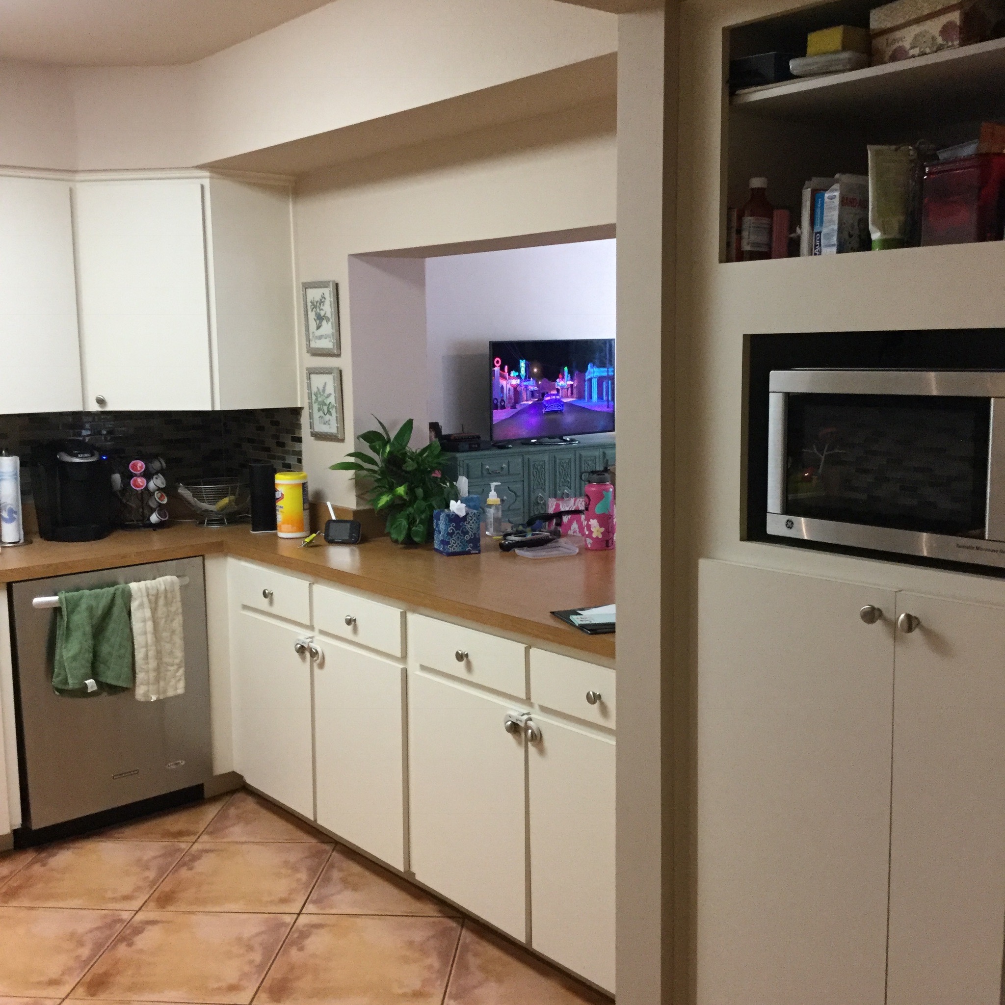 old cabinets/window to family room
