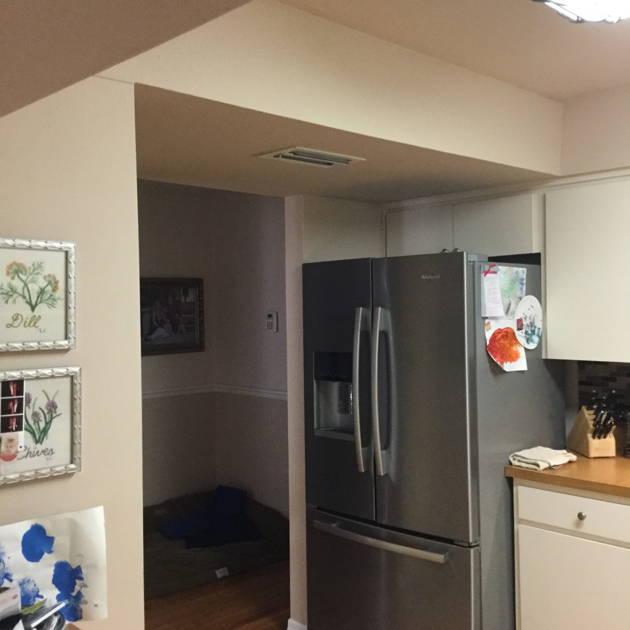closed off walls/low ceiling