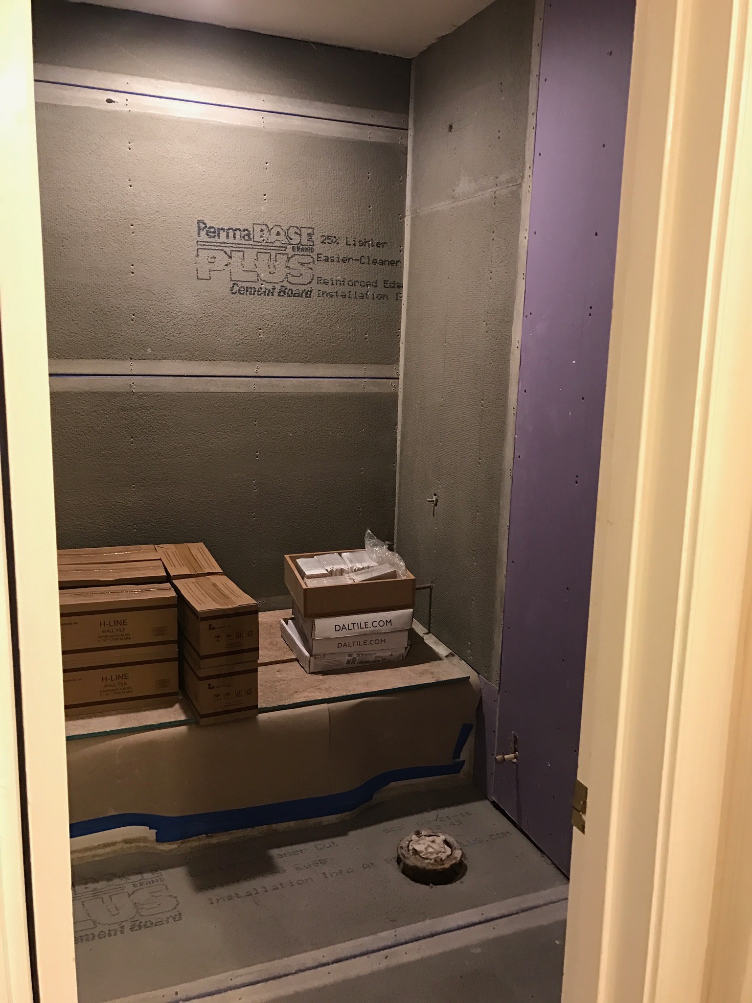 Shower wall progress