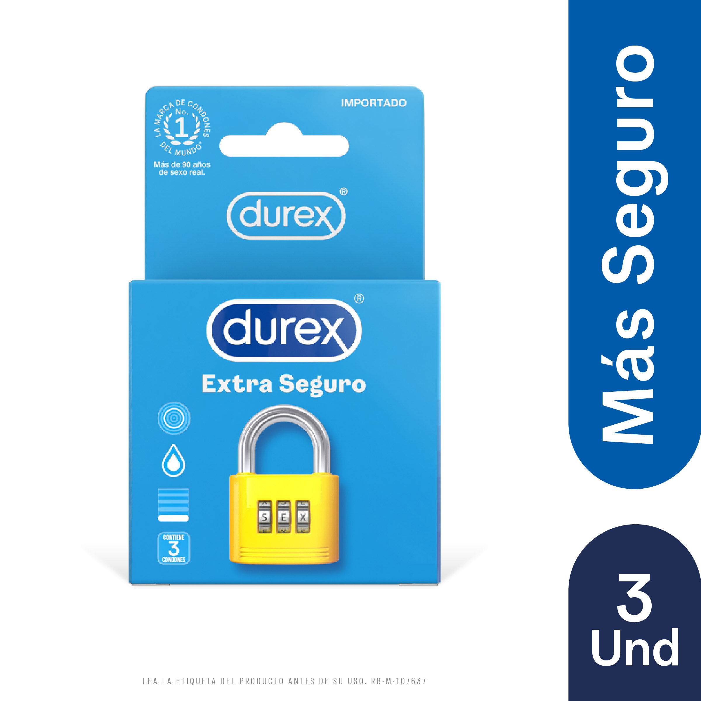 Condones Durex Extra Seguro X 3 Uds