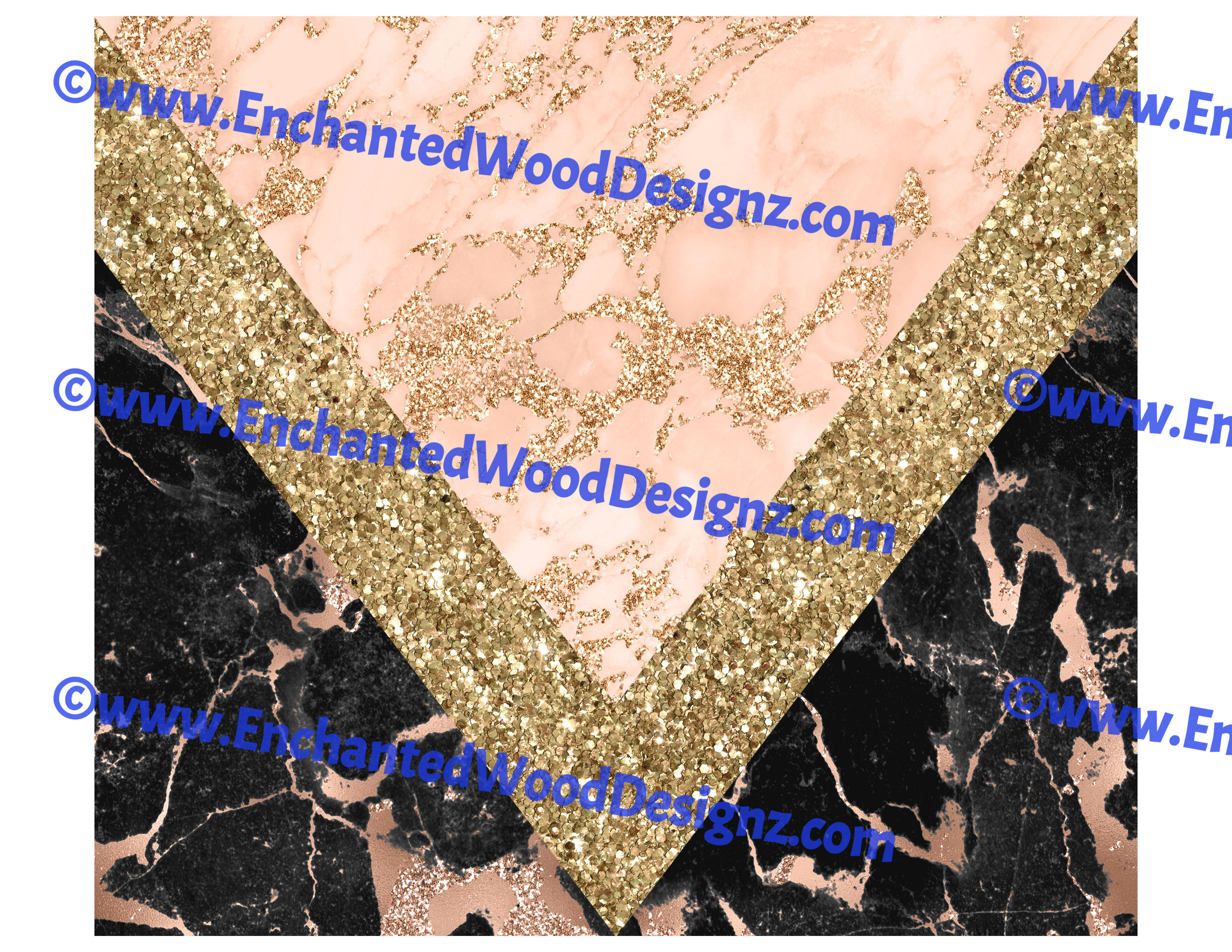 Pink Gold Glitter Geode Wrap