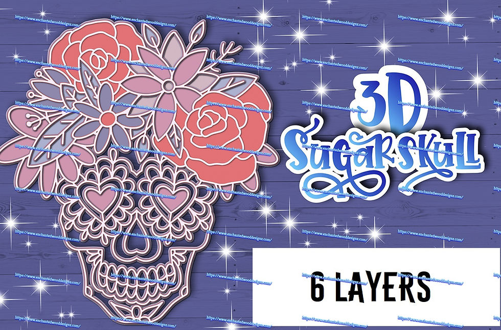 Sugar Skull-Mandala - 6 layers