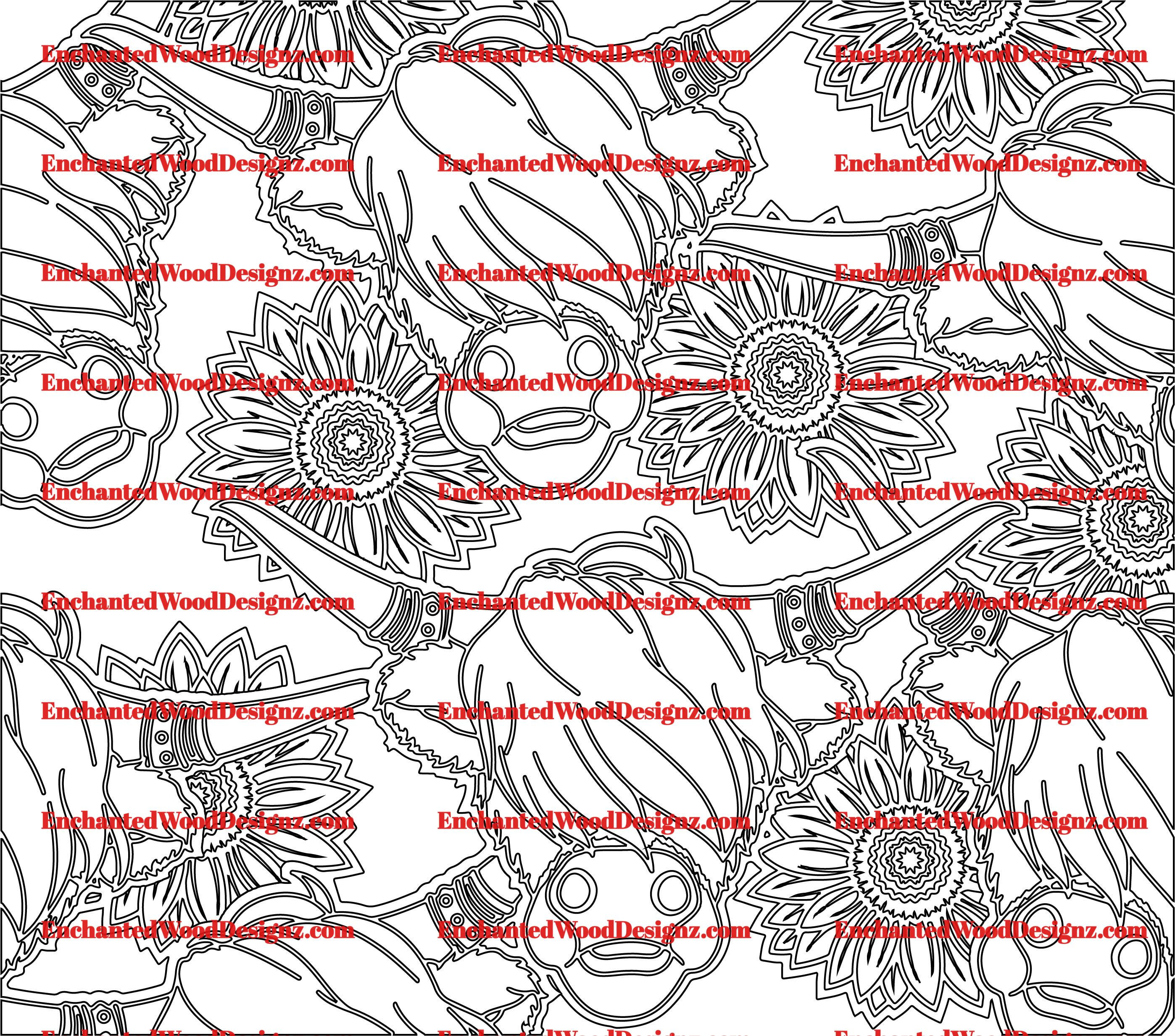 Highland Cow Sunflowers Glitter Burst