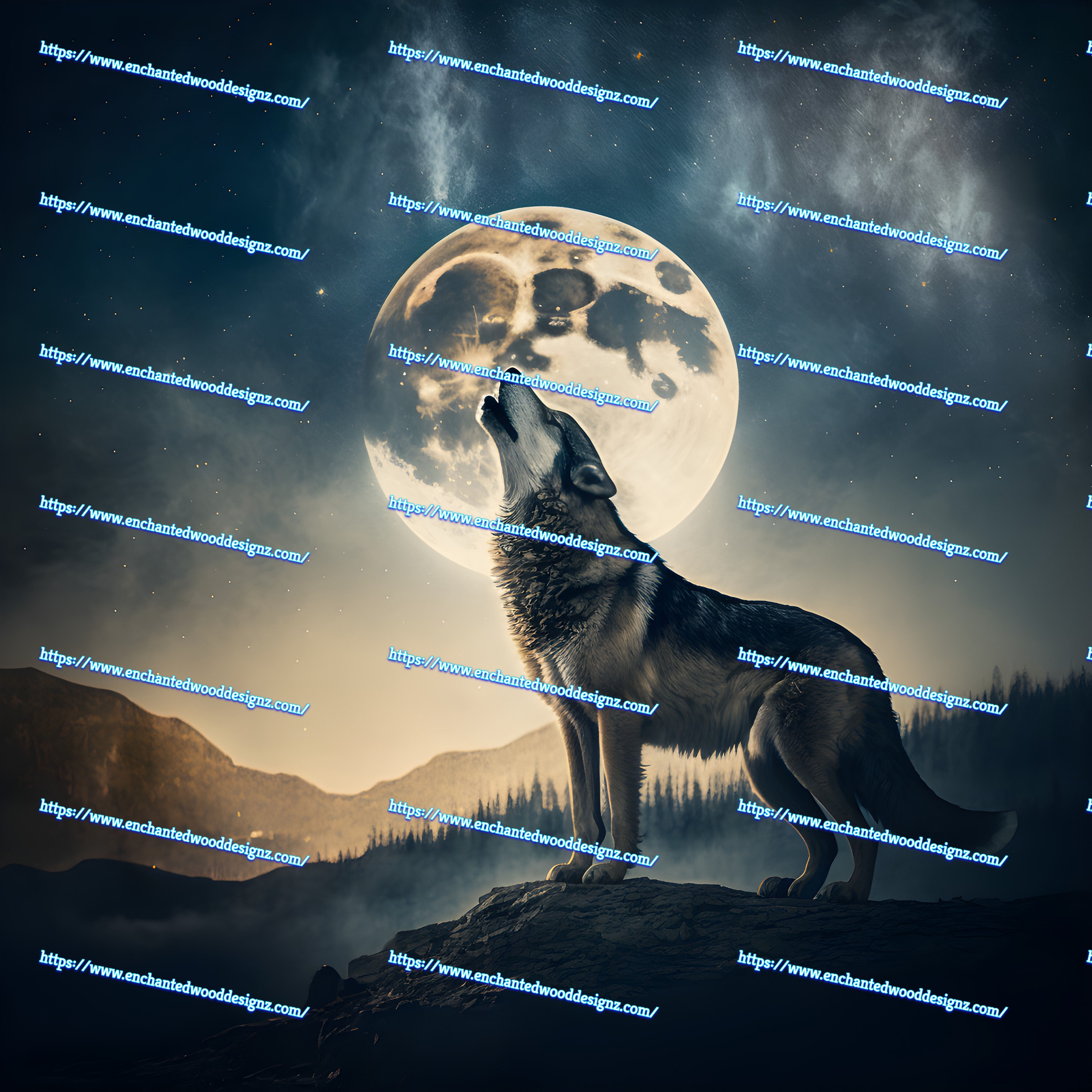 wolf howl at moon
