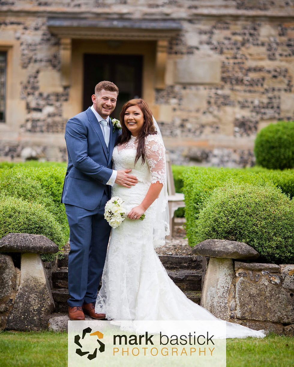 Bride and groom at Wedding at Manor Barn, Wiltshire