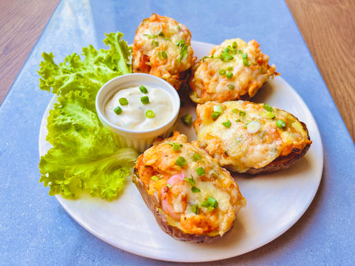 Buffalo Chicken Potato Skins