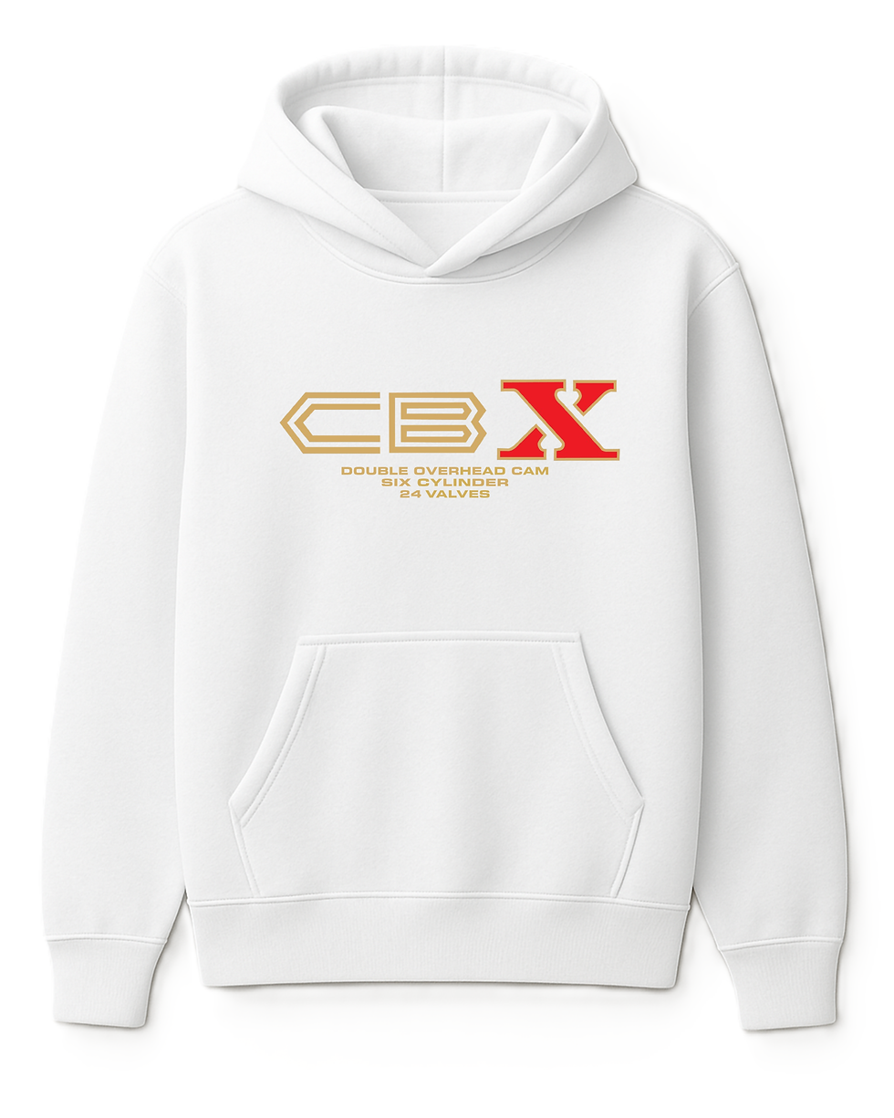 Thumbnail: Honda CBX 1000 Double Overhead Cam Six Cylinder 24 Valves Hoodie