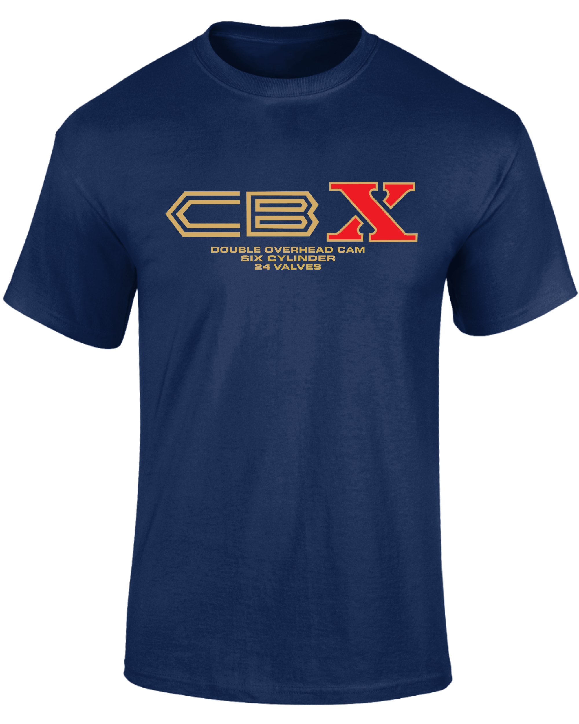 Honda CBX 1000 Double Overhead Cam Six Cylinder 24 Valves T-shirt Navy