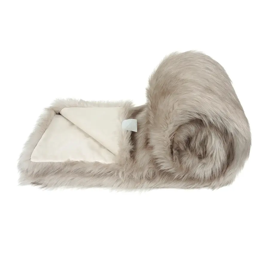 Thumbnail: Oyster Grey Faux Fur Throw