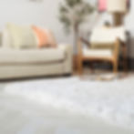 Barnaby Off White Shaggy Rug Lounge View