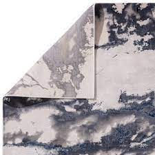 Thumbnail: Asiatic Aurora Storm Rug AU20 Blue Modern Rug Showing The Corner Backing