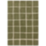Albany Grid Olive Modern Wool Rug Top View