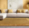 Ascot Gold Modern Plain Border Rug Living Room View