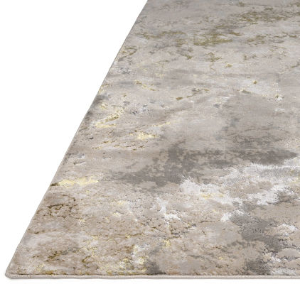 Thumbnail: Aurora Galaxy Metallic Gold Abstract Modern Rug AU04 Side View