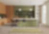 Albi Green Modern Wool Border Rug Room View
