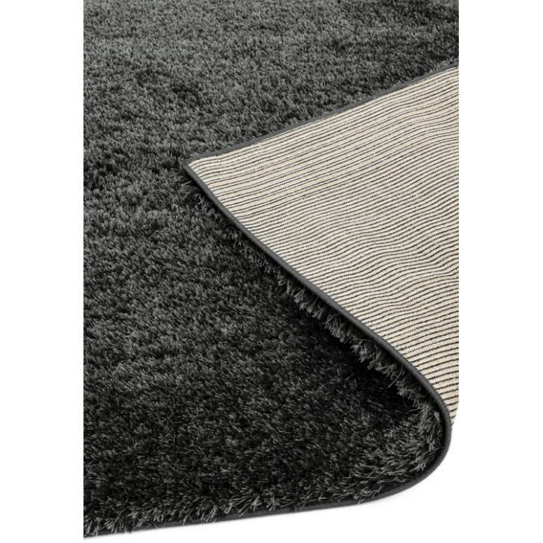Thumbnail: Payton Shaggy Plain Shimmer Rug Charcoal View Of Backing