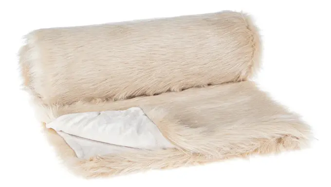 Champagne Faux Fur Throw