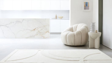 Olsen Movement Cream White Wool Rug