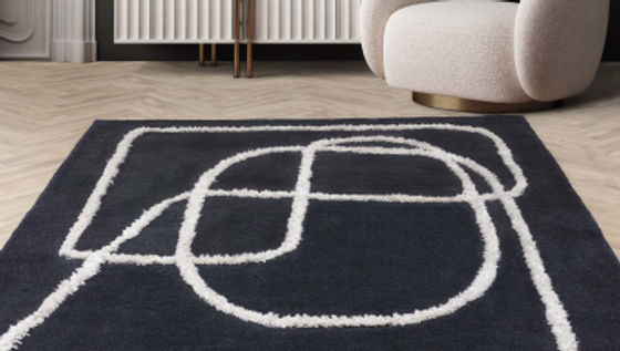 Matrix Infinity Charcoal Rug MAX94 Geometric Abstract Rug