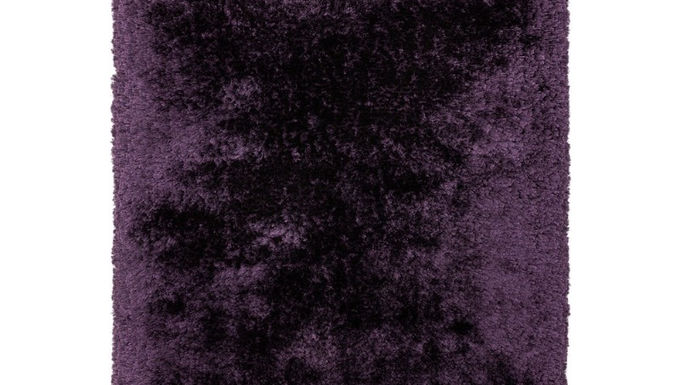 Plush Shaggy Plain Thick Pile Rug Purple