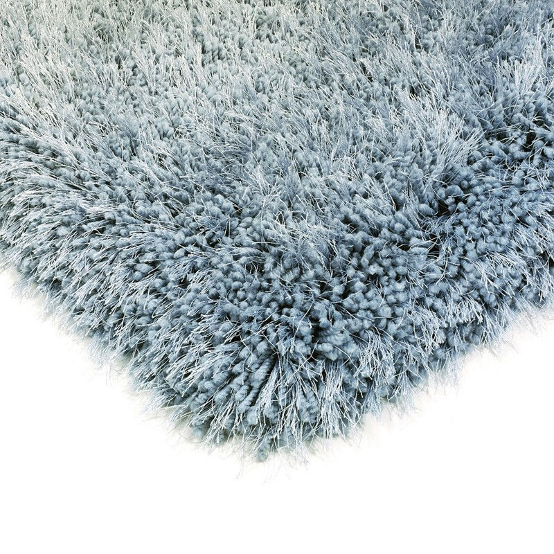 Thumbnail: Cascade Shaggy Plain Rug Duck Egg Corner View