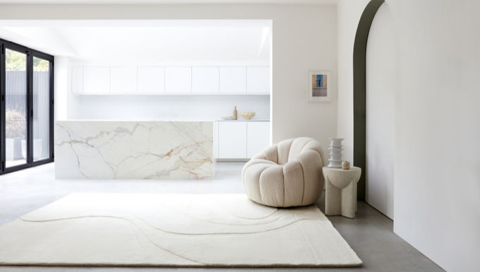Olsen Glide Cream  White  Wool Rug